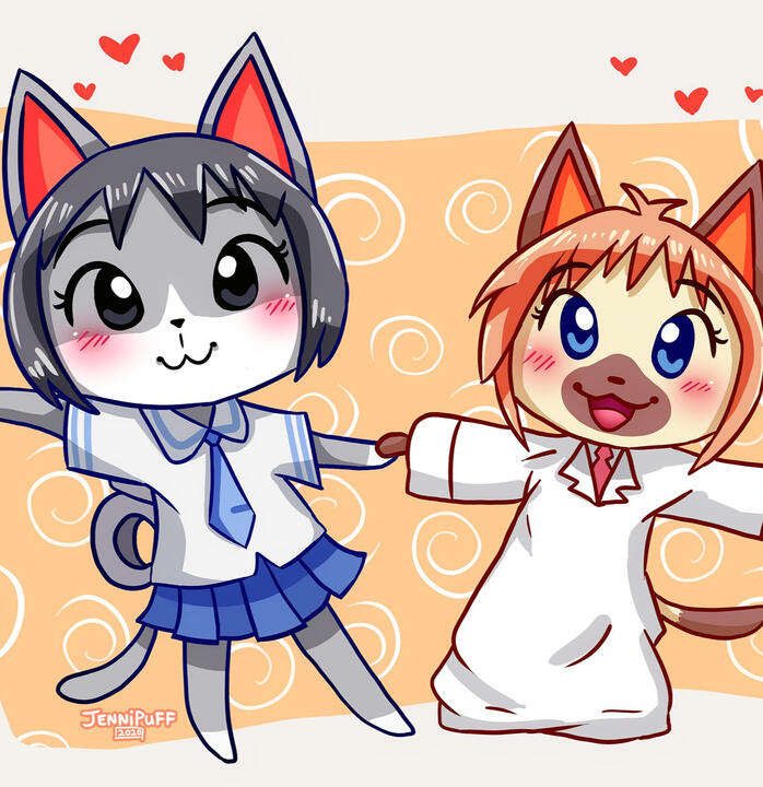 Nano and Hakase as Animal Crossing