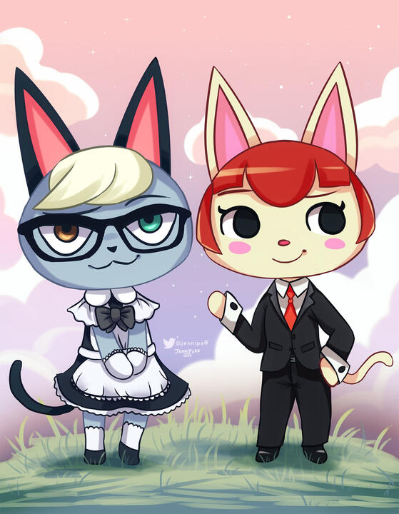 Raymond and Felicity from Animal Crossing